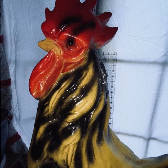 Vintage Chalkware HUGE ROOSTER STATUE 28” very nice! RARE - Picture 4 of 12